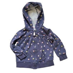 Carter's Blue Floral Hoodie Sweatshirt - Lightweight